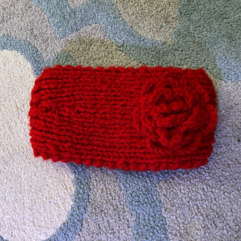 Knit Handmade Headband With Flower